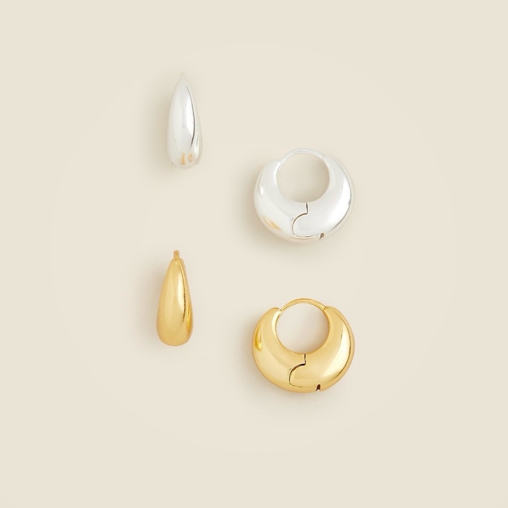 New J. Crew Huggie hoop earrings set-of-two